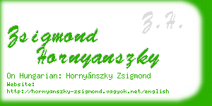 zsigmond hornyanszky business card