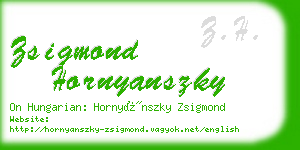 zsigmond hornyanszky business card